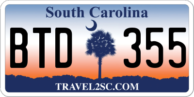SC license plate BTD355
