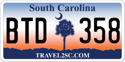 SC license plate BTD358