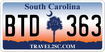 SC license plate BTD363