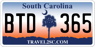 SC license plate BTD365