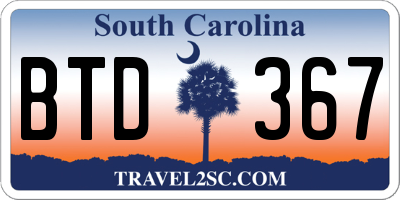 SC license plate BTD367