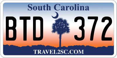 SC license plate BTD372