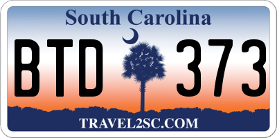 SC license plate BTD373