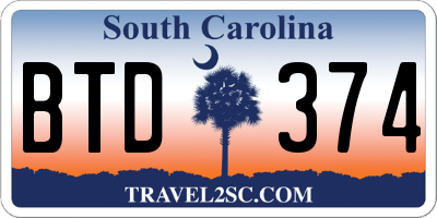 SC license plate BTD374