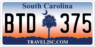 SC license plate BTD375