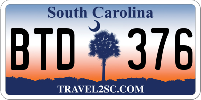 SC license plate BTD376