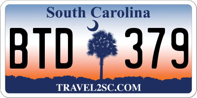 SC license plate BTD379