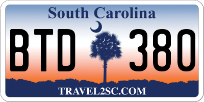 SC license plate BTD380