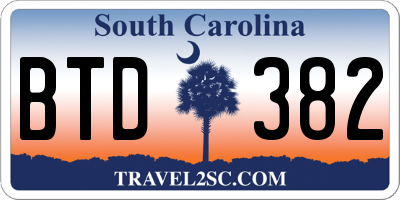 SC license plate BTD382