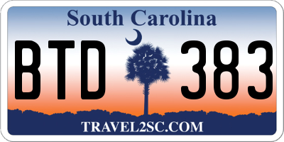SC license plate BTD383