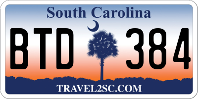 SC license plate BTD384