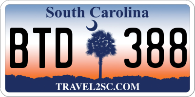 SC license plate BTD388