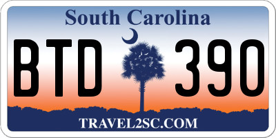 SC license plate BTD390