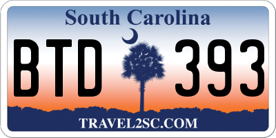 SC license plate BTD393