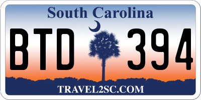 SC license plate BTD394