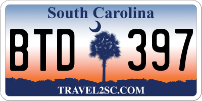 SC license plate BTD397