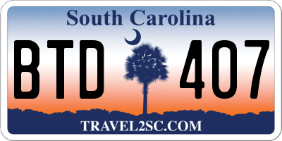SC license plate BTD407