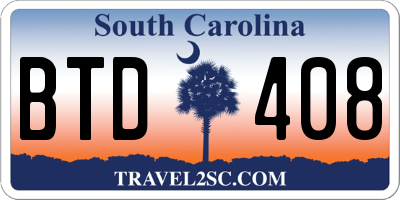 SC license plate BTD408