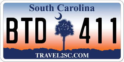 SC license plate BTD411