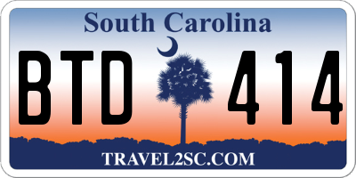 SC license plate BTD414