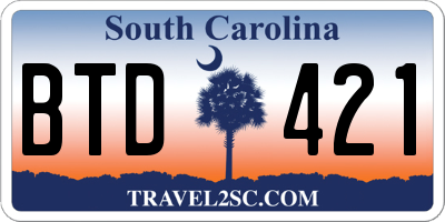 SC license plate BTD421
