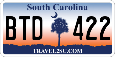 SC license plate BTD422