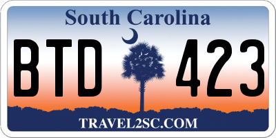 SC license plate BTD423
