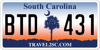 SC license plate BTD431