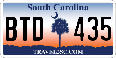 SC license plate BTD435