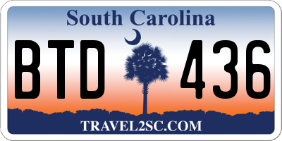 SC license plate BTD436