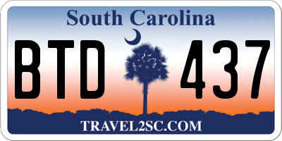 SC license plate BTD437