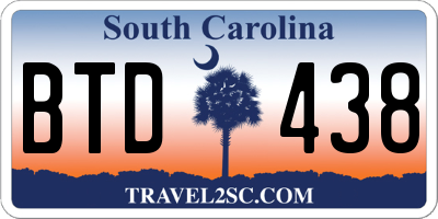 SC license plate BTD438