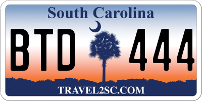SC license plate BTD444