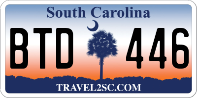 SC license plate BTD446