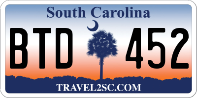 SC license plate BTD452