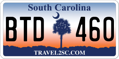 SC license plate BTD460