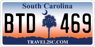 SC license plate BTD469