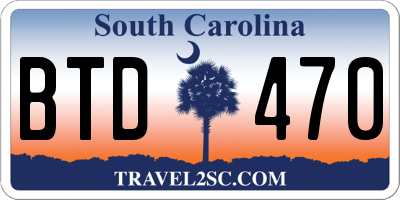 SC license plate BTD470