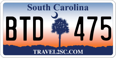 SC license plate BTD475