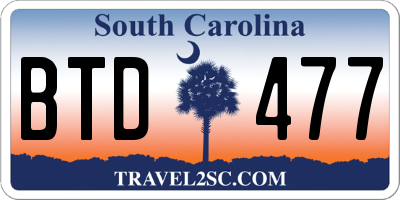 SC license plate BTD477