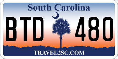 SC license plate BTD480