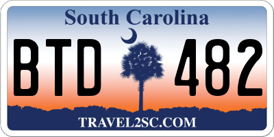 SC license plate BTD482