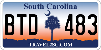 SC license plate BTD483