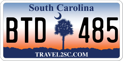 SC license plate BTD485