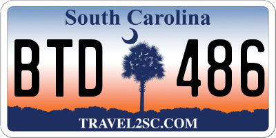SC license plate BTD486