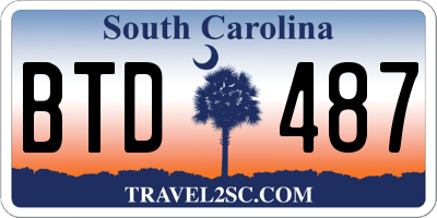 SC license plate BTD487