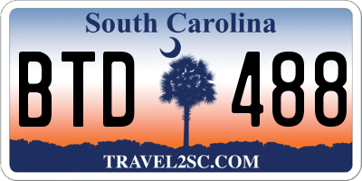 SC license plate BTD488
