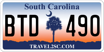 SC license plate BTD490