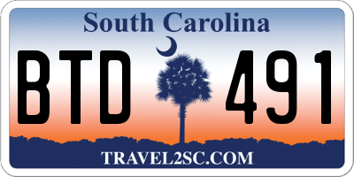 SC license plate BTD491
