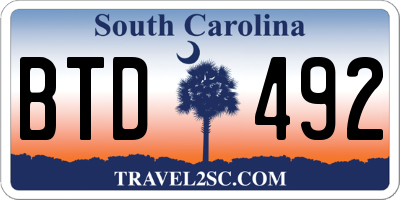 SC license plate BTD492